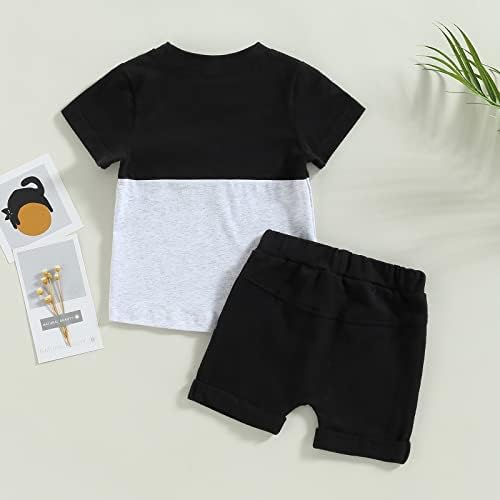 תינוקות תינוקות תינוקות בגדי קיץ בצבע אחיד חולצת טריקו שרוול קצר ומכנסיים קצרים מגרש תלבושות פעוטות 2 יחידות