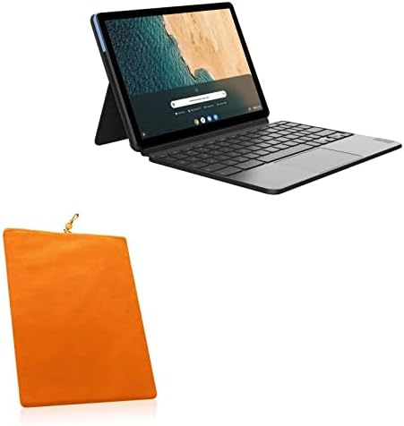 מארז גלי Boxe עבור Lenovo Chromebook Duet - כיס קטיפה, שרוול תיק בד רך עם שרוך לדואט של Lenovo Chromebook - כתום נועז
