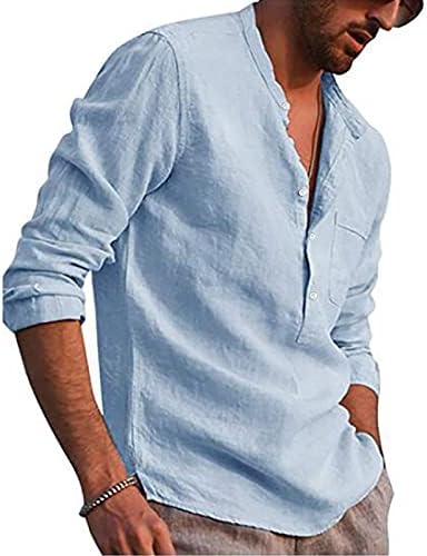 צפותים פשתן חולצות לגברים ארוך / קצר שרוול כפתור למטה שמלת חולצות מקרית רגיל רזה מתאים חוף חולצות…