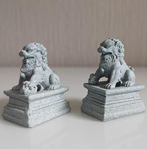 דגי חיים אסיה פו פו כלבים פסלי זוג שני אפוטרופוס האריה אבן חול צלמית חיות מחמד דגי טנק אקווריום נוף קישוטי אביזרי פנג