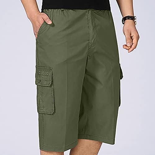 Sinzelimin Mens Cargo קצר קיץ כושר מזדמן כושר מזדמן פיתוח גוף מכנסיים קצרים בכיס מודפסים מכנסיים עם ריבוי כיסים
