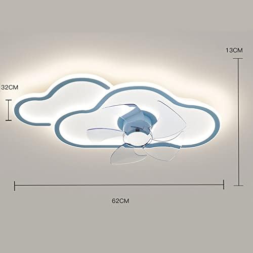 ייקומינג 76 וולט ענני חדר ילדים מאוורר תקרה עם נורות LED, שלט רחוק עמעום עמעום נור עמעום נורית תקרה לבנים חדר שינה בית